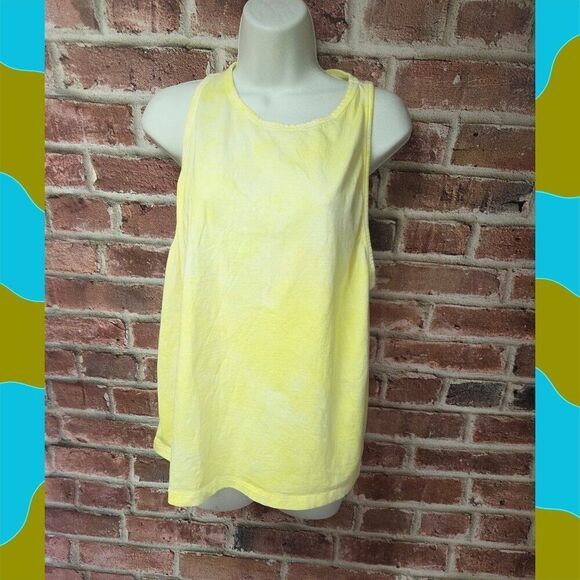 Universal Thread Tops - Universal Thread Tank XL | Yellow Sleeveless Top Minimalist Summer Cotton Casual